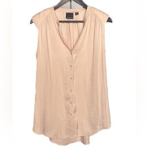 Trouvé for Nordstrom Sleeveless Button Down Champagne/Dusty Pink Blouse Women M